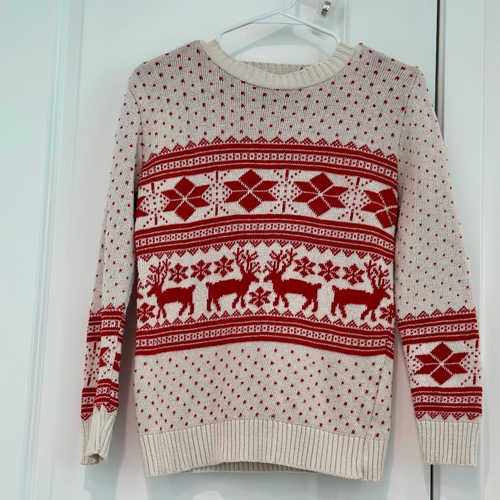 Boohoo Knit Red & Cream Christmas Sweater
